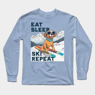 Eat Sleep Ski Repeat Long Sleeve T-Shirt